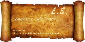 Loschitz Sándor névjegykártya