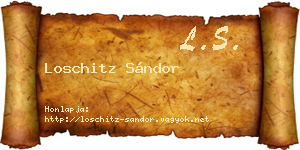 Loschitz Sándor névjegykártya